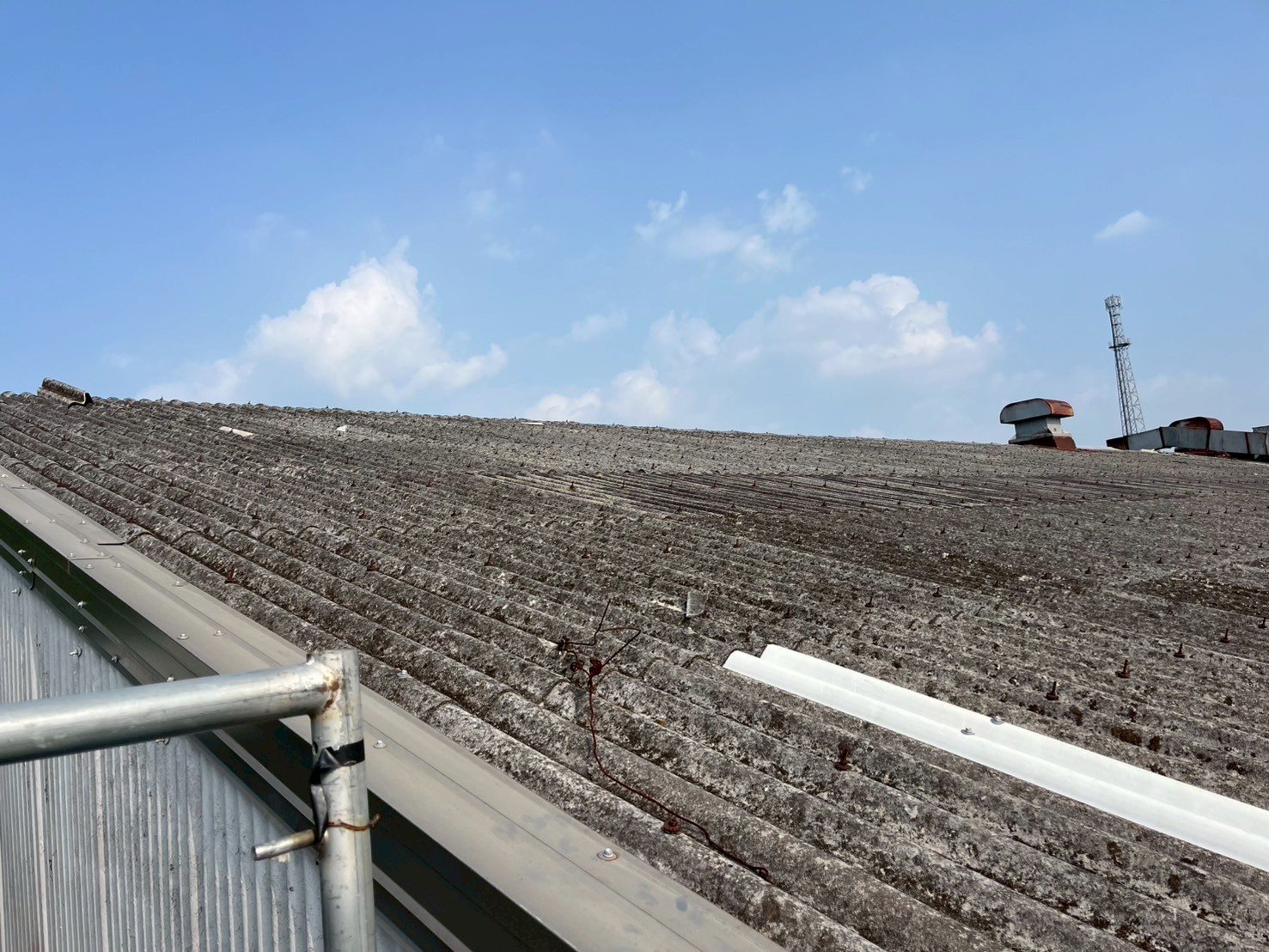 波型スレートを使用している工場の屋根